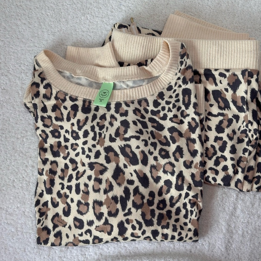 Honeydew Intimates Leopard Print Pajama Set - Brown and Cream